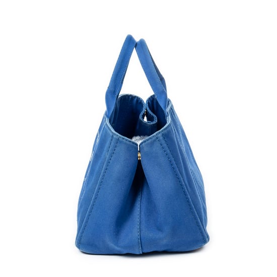 Prada Large Canapa Tote en Azul Real Lienzo - Image 3
