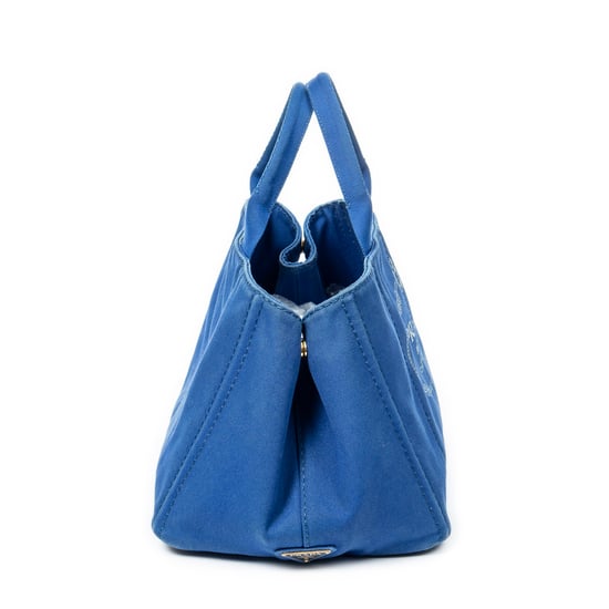 Prada Large Canapa Tote en Azul Real Lienzo - Image 4