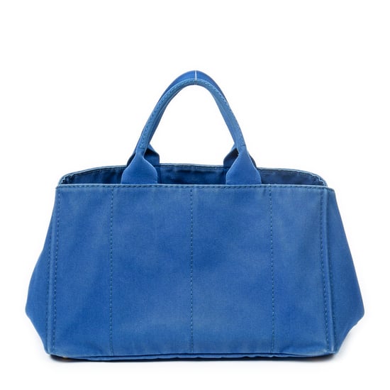 Prada Large Canapa Tote en Azul Real Lienzo - Image 5