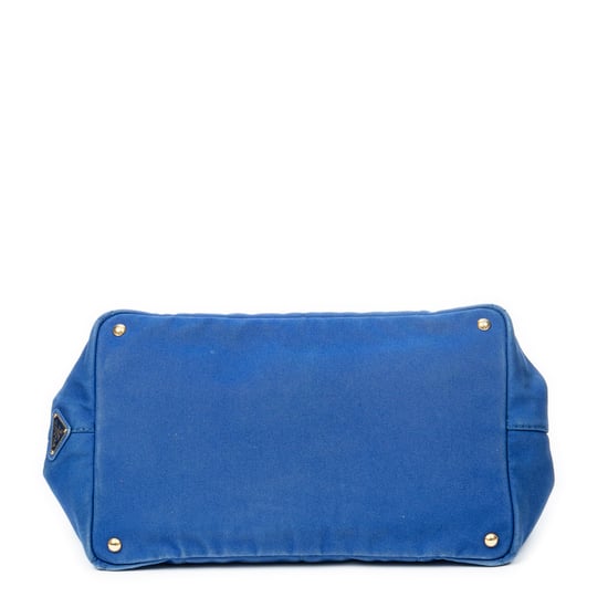 Prada Large Canapa Tote en Azul Real Lienzo - Image 6