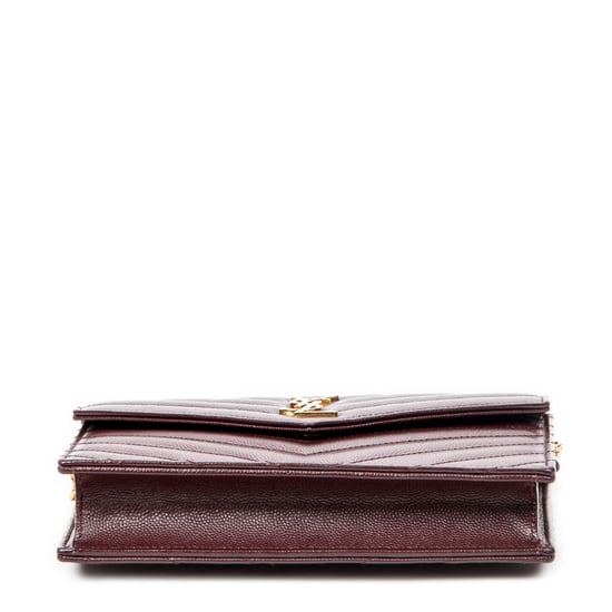 Yves Saint Laurent Cassandre Envelope Chain Wallet  en Borgoña Cuero de ternero - Image 6