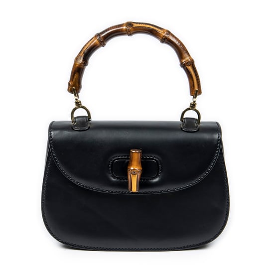 Gucci Vintage Bamboo Flap Top Handle en Black Cuero de ternero - Image 1