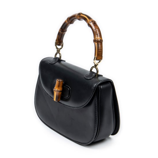Gucci Vintage Bamboo Flap Top Handle en Black Cuero de ternero - Image 2