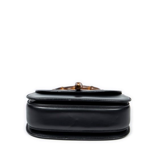 Gucci Vintage Bamboo Flap Top Handle en Black Cuero de ternero - Image 6