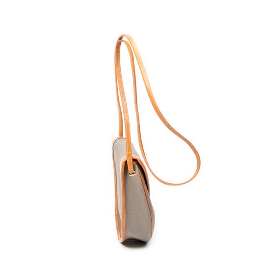 Dior Vintage CD Flap Crossbody en Gris/Tan Lienzo recubierto - Image 4