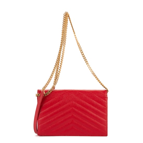 Yves Saint Laurent Chain Wallet en Red Cuero de ternero - Image 4
