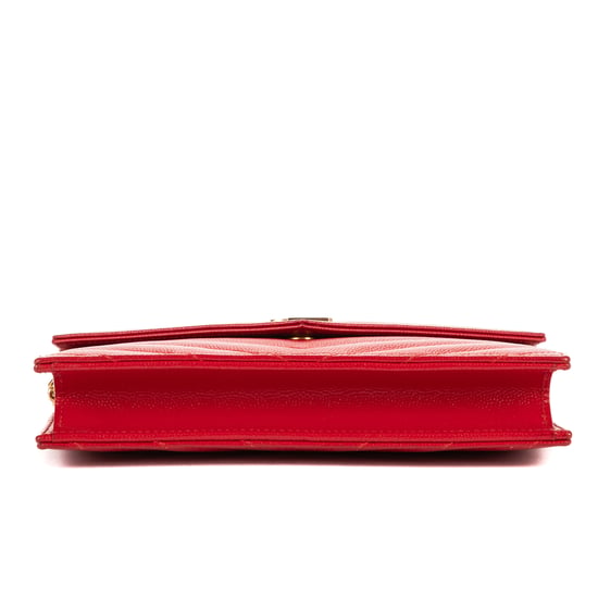 Yves Saint Laurent Chain Wallet en Red Cuero de ternero - Image 6