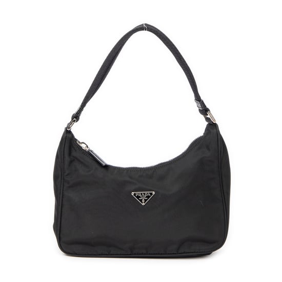 Prada Mini Zip Hobo en Black Lienzo - Image 1