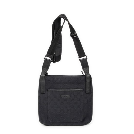Gucci Front Slip Pocket Crossbody en Black Lienzo - Image 1