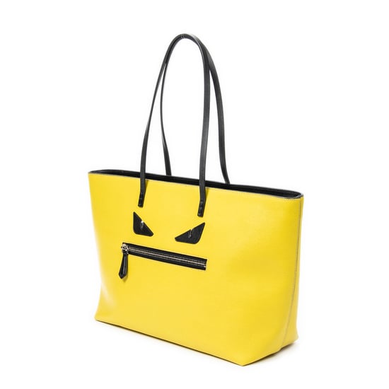 Fendi Monster Eyes Roll Zip Tote en Amarillo/Negro Cuero de ternero - Image 2