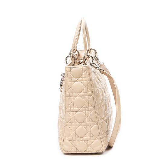 Dior Large Lady Dior Zip en Beige Cuero de ternero - Image 3