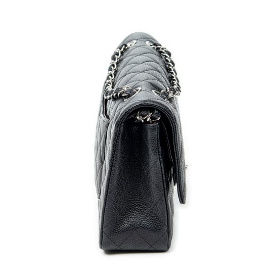 Chanel Classic Double Flap 26 en Black Cuero de ternero - Image 4