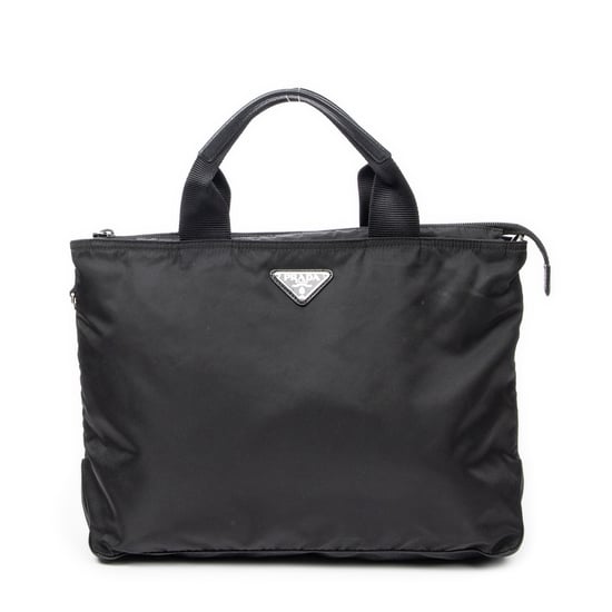 Prada Medium Square 2-Way Tote en Black Lienzo - Image 1