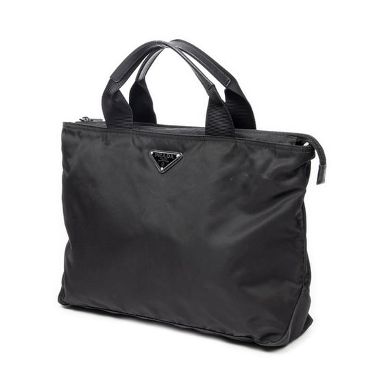Prada Medium Square 2-Way Tote en Black Lienzo - Image 2