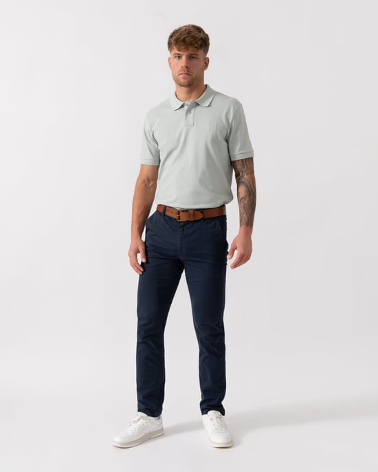 Camisa Polo Slim-Fit para Hombre en Gris Claro - Image 3