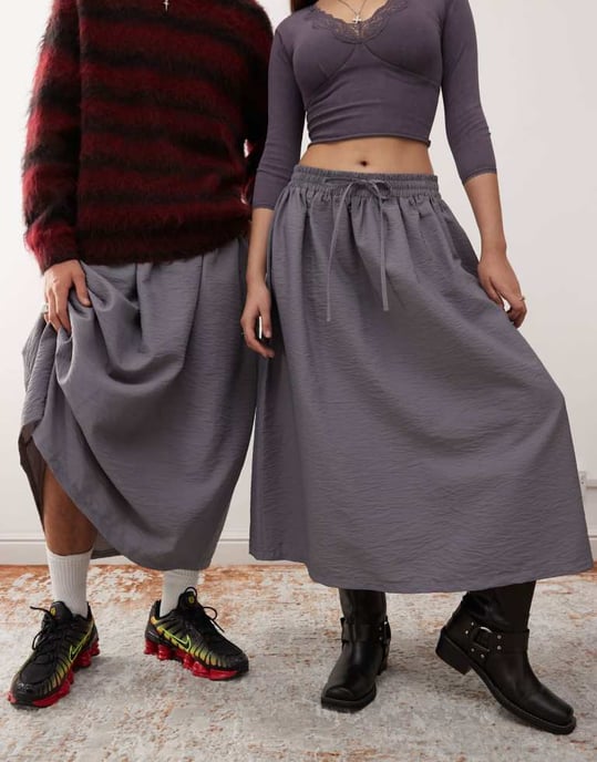 Återvunnen vintage unisex nylonskjorta i kolgrå - Image 4