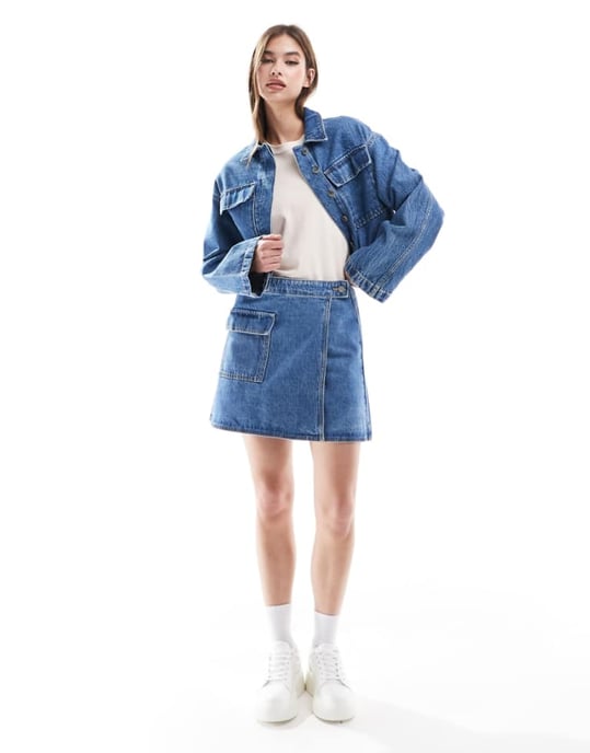 ASOS DESIGN mini kjol i mittblå - Image 1