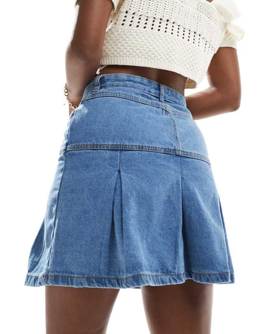 In The Style veckat denimminikjol i blått - Image 2