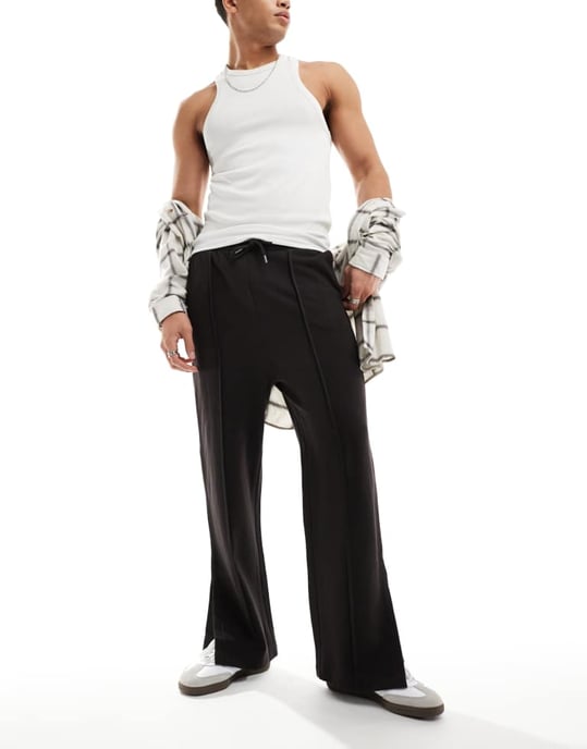 ASOS DESIGN vida byxor med slitsar i brunt - Image 4