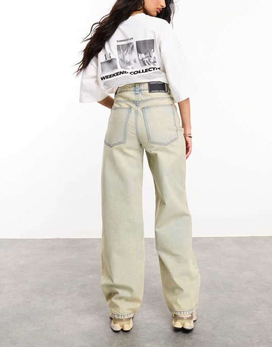 ASOS DESIGN Weekend Collective syra-tvättad extremt trasig baggy-jeans - Image 3