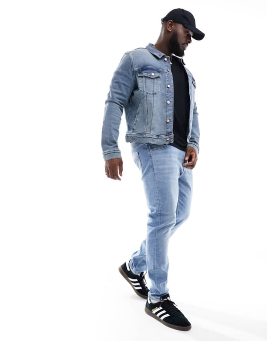 ASOS DESIGN skinny jeans i ljus tvättad blå - Image 2