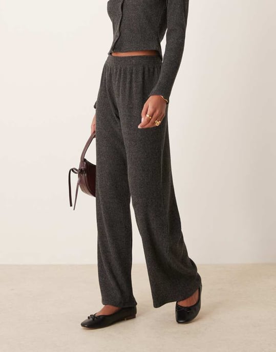 Miss Selfridge borstad ribbad vid byxa - Image 2