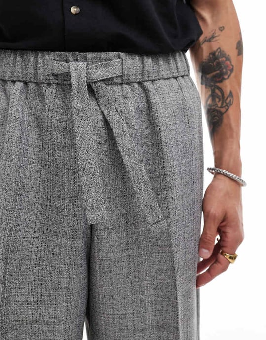 ASOS DESIGN smart extremt vida joggers i grått med lång dragsko - Image 2