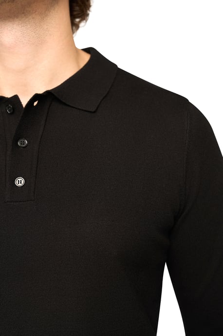 Solución Trui Ralf Polo Knit Negro - Image 4