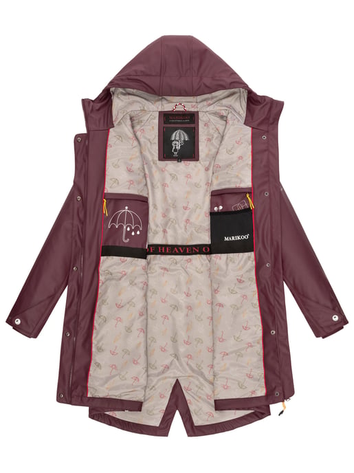 Marikoo chaqueta impermeable mujer – Dancing Umbrella con capucha - Image 6