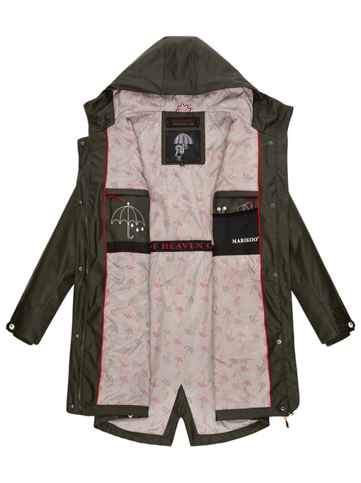 Marikoo chaqueta impermeable mujer – Dancing Umbrella con capucha - Image 6