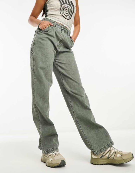 Cotton On snickarjeans i rökig grön - Image 3