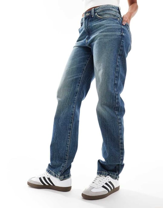 Cotton On original rak jeans i blå skymning denim - Image 2