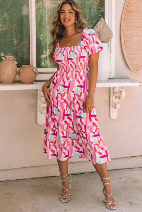 Vestido midi con estampado abstracto - Image 2