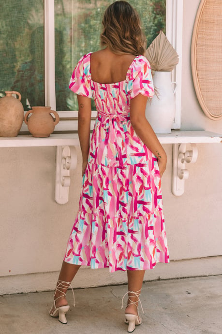 Vestido midi con estampado abstracto - Image 3