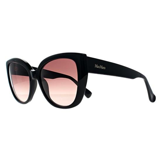 Max Mara Cat Eye Womens Negro brillante Gris humo Gradiente MM0040 Logo 11 - Image 2