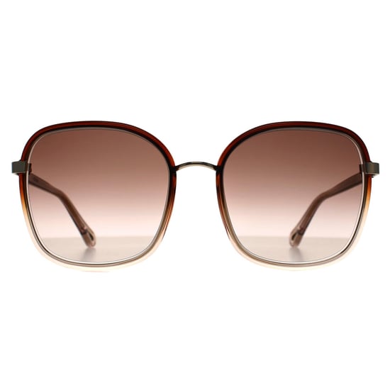 Chloe Square Womens Cristal Marrón Claro Rosa Marrón Gradiente con Espejo Claro CH0031S - Image 1