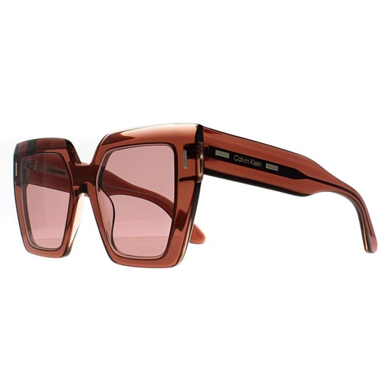 Calvin Klein Cuadrado Mujer Transparente Marrón Oscuro Borgoña CK23502S - Image 2