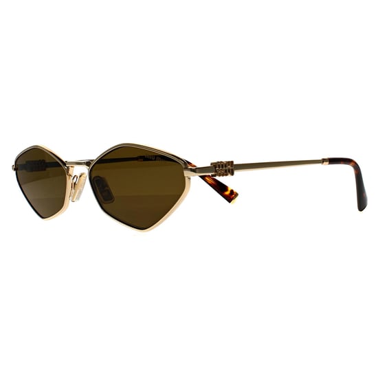 Miu Miu Oval Womens Oro Marrón Oscuro MU 56ZS - Image 2