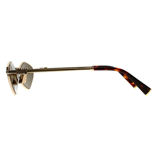 Miu Miu Oval Womens Oro Marrón Oscuro MU 56ZS - Image 3