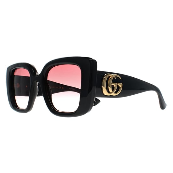 Gucci Cuadrado Mujer Negro Brillante Rojo Gradiente GG1975S - Image 2