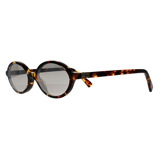 Miu Miu Oval Womens Honey Havana Light Grey Silver Mirror MU 04ZS - Image 2