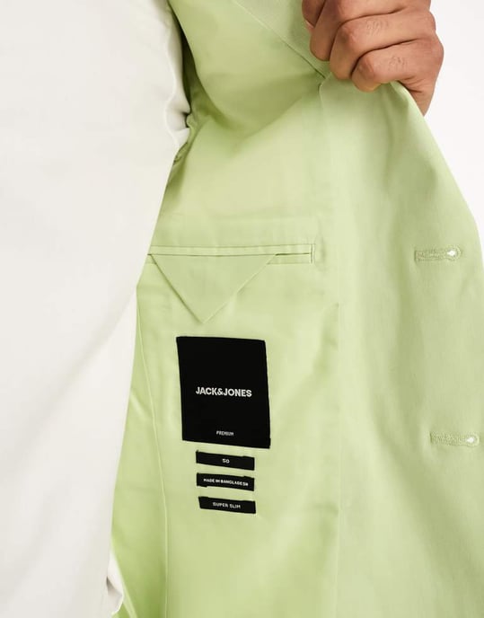 Jack & Jones Premium slim fit kostymjacka i mintgrön - Image 3