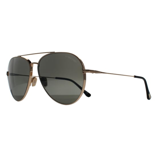Tom Ford Aviator Unisex Oro rosa brillante Gris humo Dashel FT0996 - Image 2
