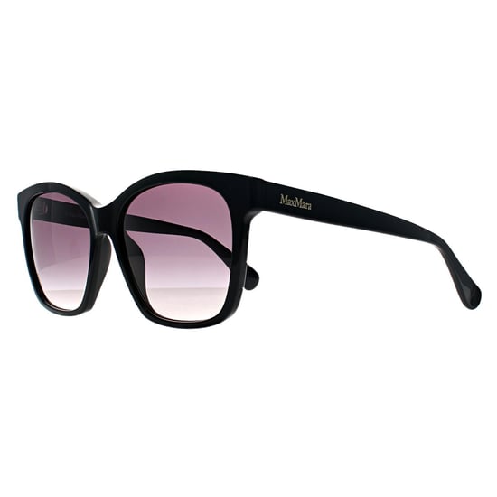 Max Mara Cuadrado Mujer Negro Brillante Gris Humo Gradiente MM0042 Logo9 - Image 2