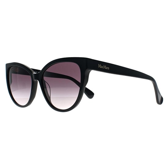 Max Mara Redondo Mujer Negro Brillante Gris Humo Gradiente MM0058 Logo 13 - Image 2