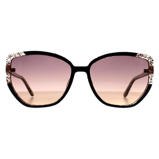 Guess Cat Eye Womens Brillante Negro Purpurina Oro Violeta Espejo Gradiente GU7882 - Image 1