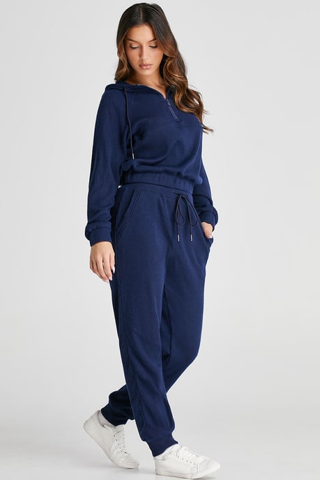 Conjunto de Jogger de Punto Acanalado con Capucha - Image 3