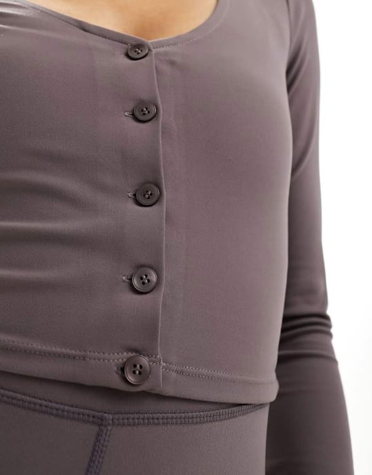 ASOS 4505 studio mjuk touch cardigan topp i rosabrun - Image 2