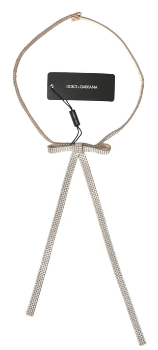 Cinturón de Cintura de Lazo de Cristal Transparente de Seda Beige Dolce & Gabbana - Image 1