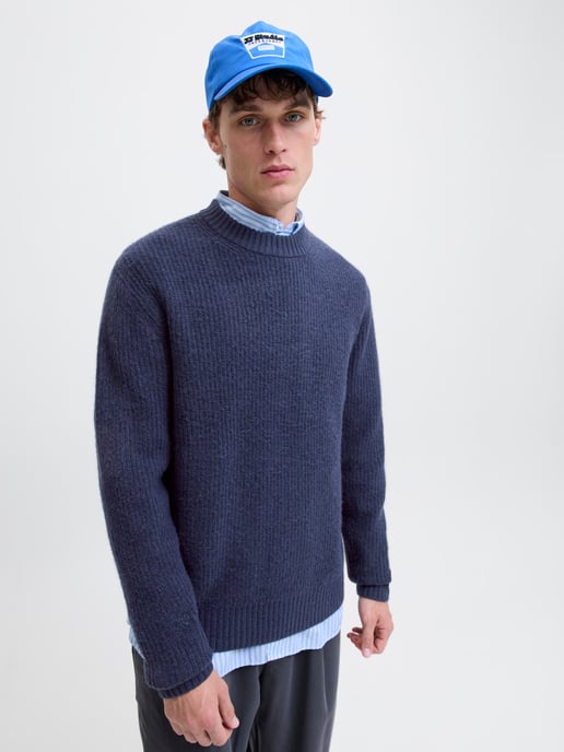 Jack & Jones Suéter York Ollie de Punto con Cuello Redondo Azul - Image 2